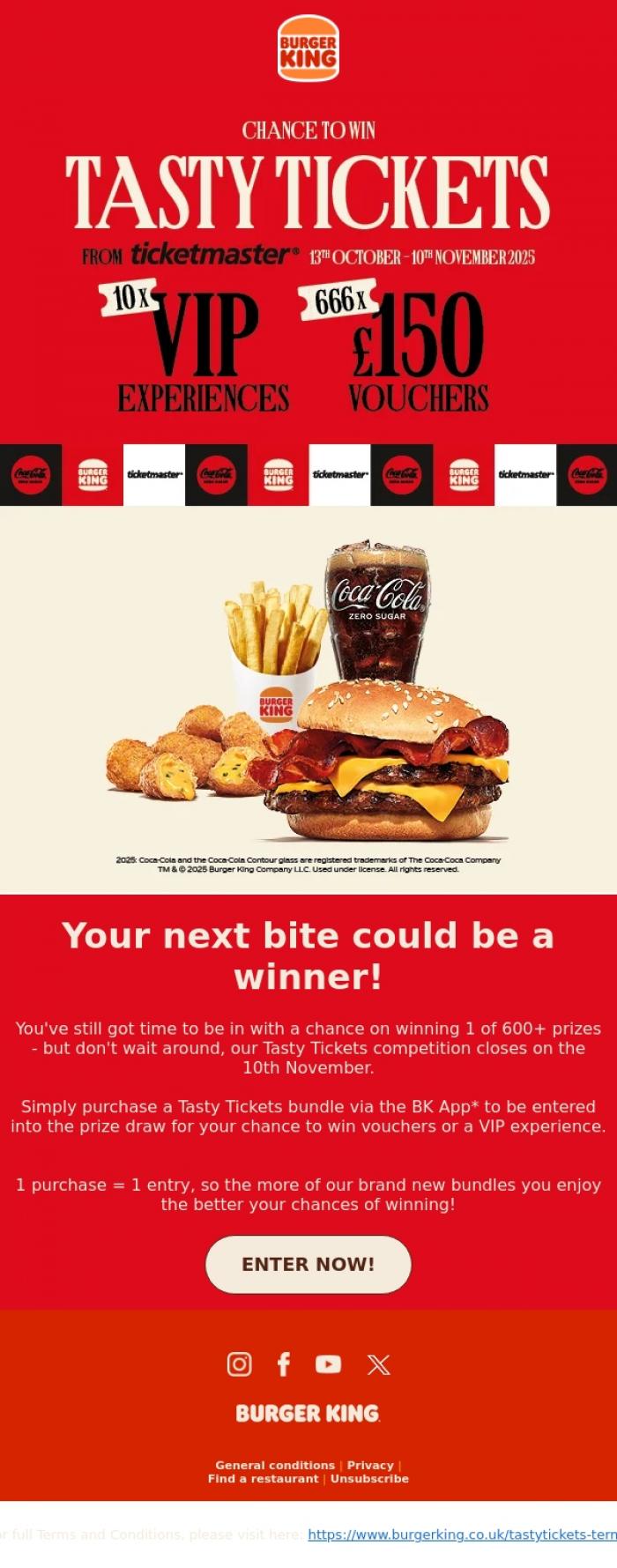 Email Design Inspiration from Burger King, 600+ prizes up for grabs - have you entered?