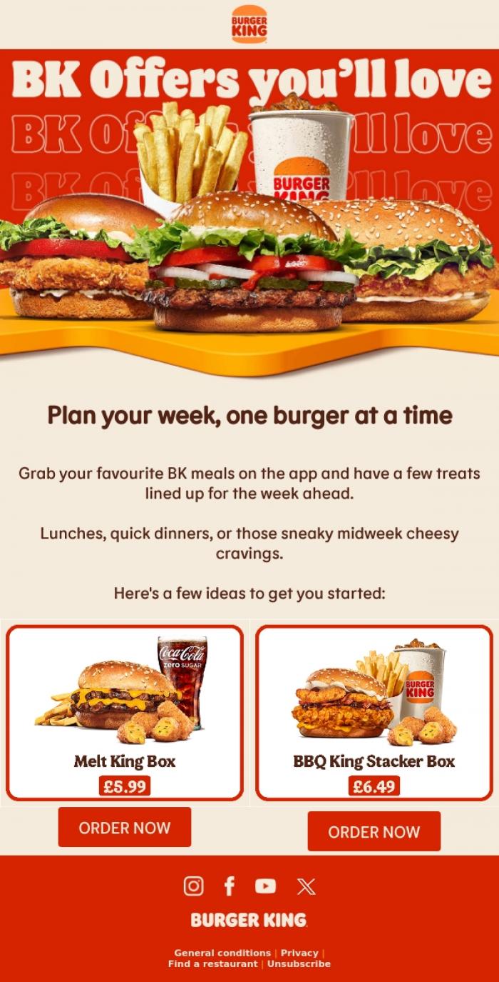 Email Design Inspiration from Burger King, Feeling peckish? 🍔