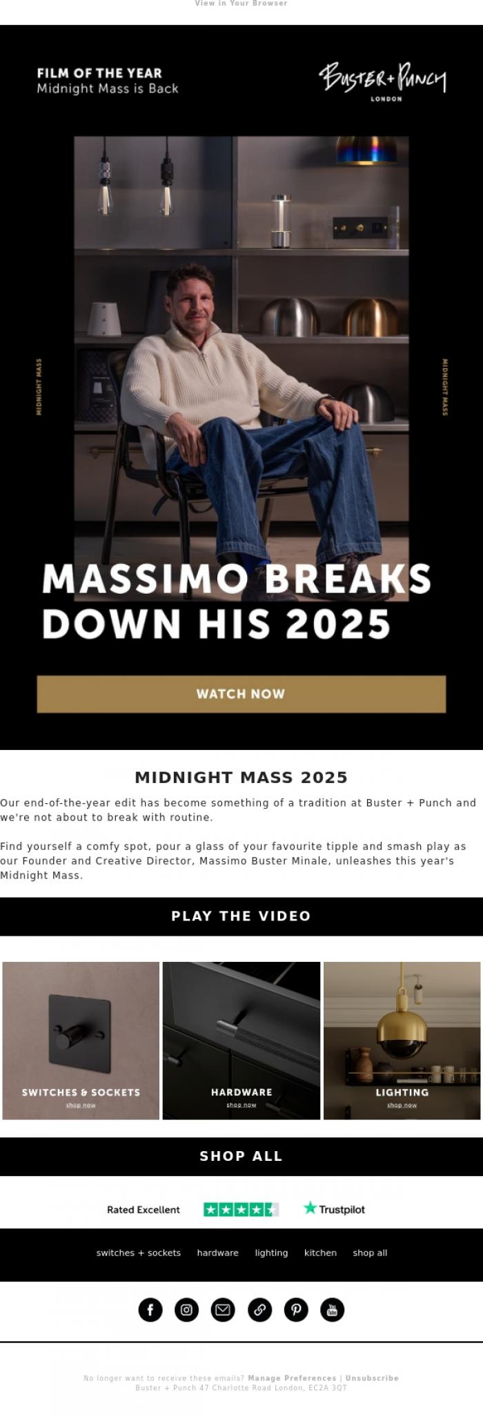 Email Design Inspiration from Buster + Punch, Film of the Year - Midnight Mass is Back