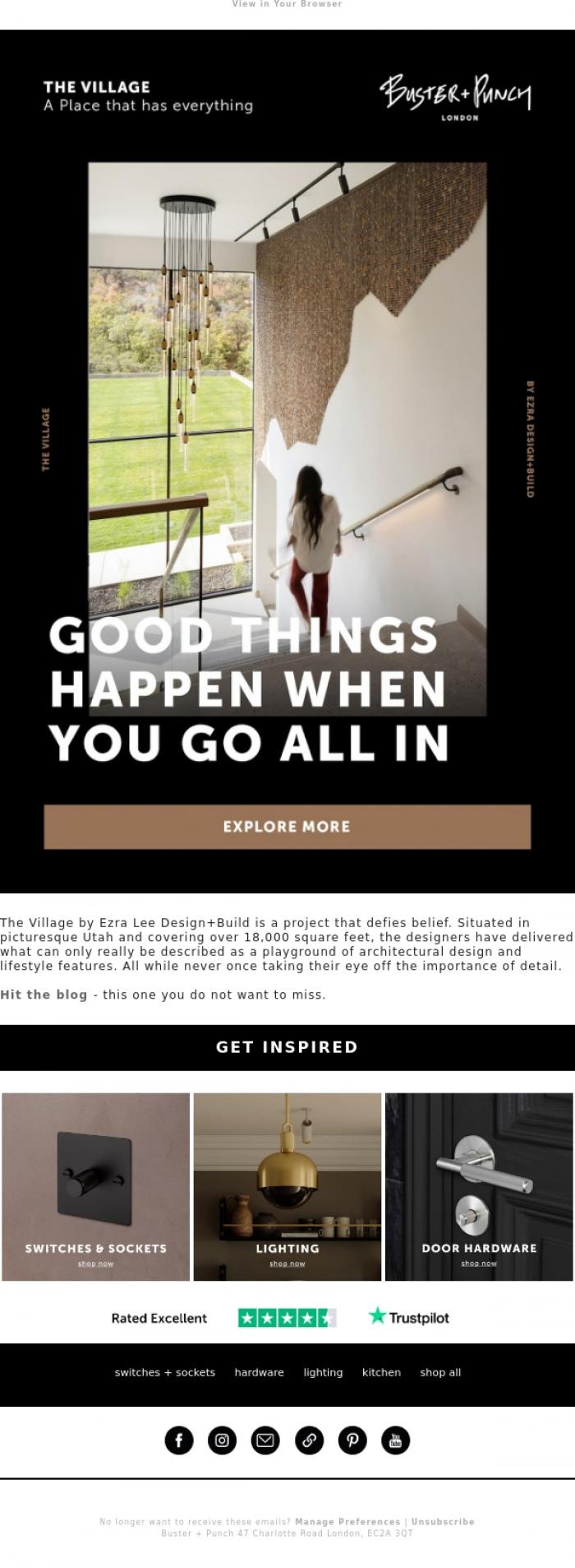 Email Design Inspiration from Buster + Punch, Step Inside a Playground of Architectural Design