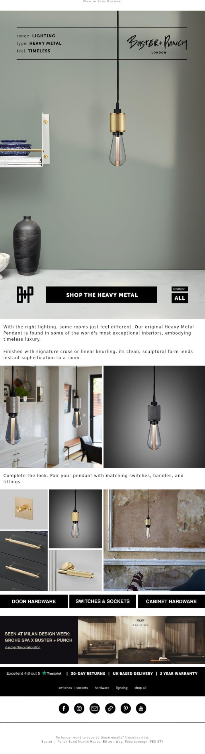 Email Design Inspiration from Buster + Punch, Unlock An Elevated Look