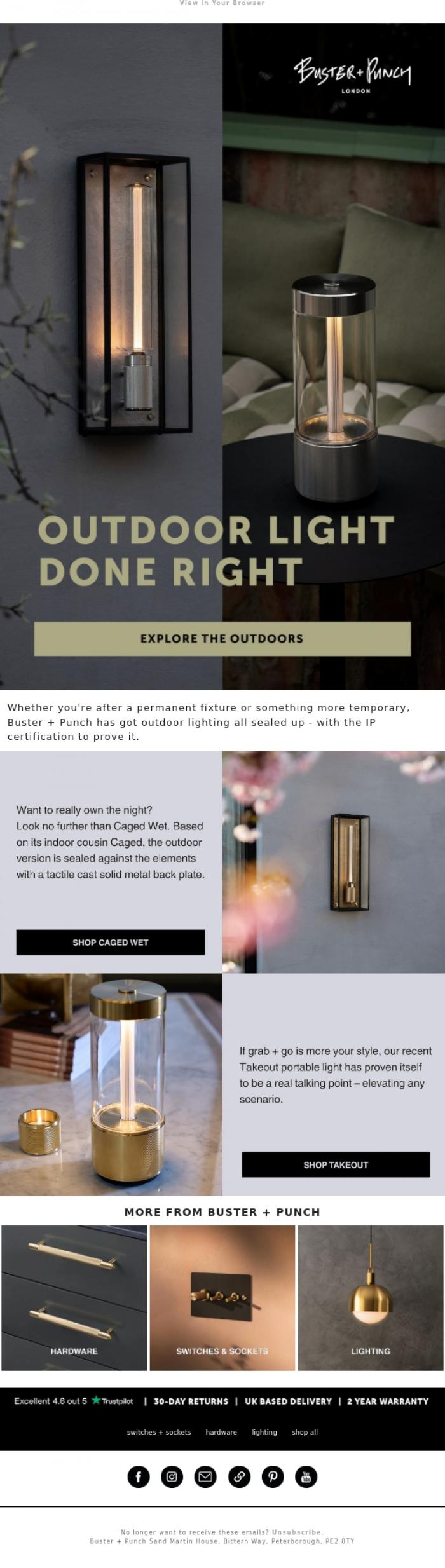 Email Design Inspiration from Buster + Punch, Outdoor Season is Here