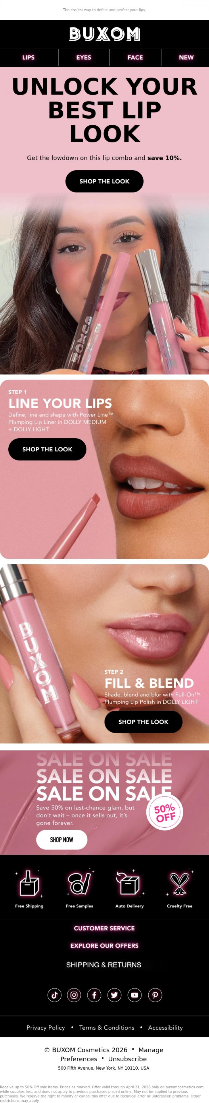 Email Design Inspiration from BUXOM Cosmetics, The lip combo you'll keep on repeat