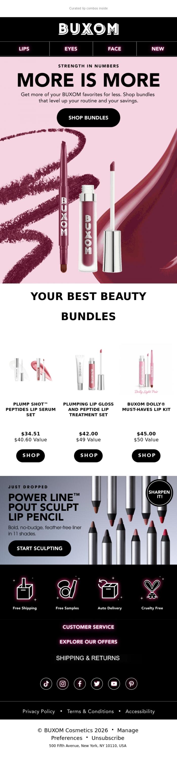 Email Design Inspiration from BUXOM Cosmetics, The easiest lip‑lover savings hack