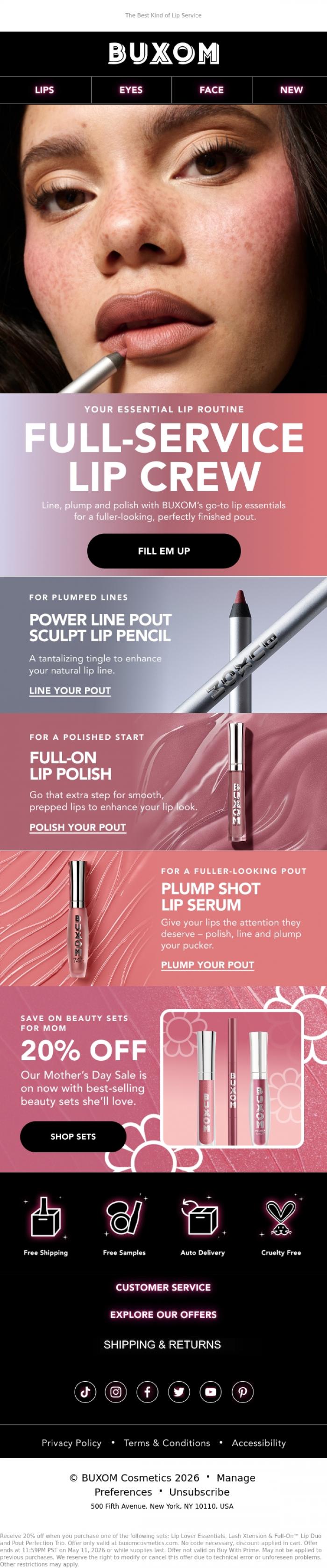 Email Design Inspiration from BUXOM Cosmetics, The Ultimate Lip-Plumping Routine