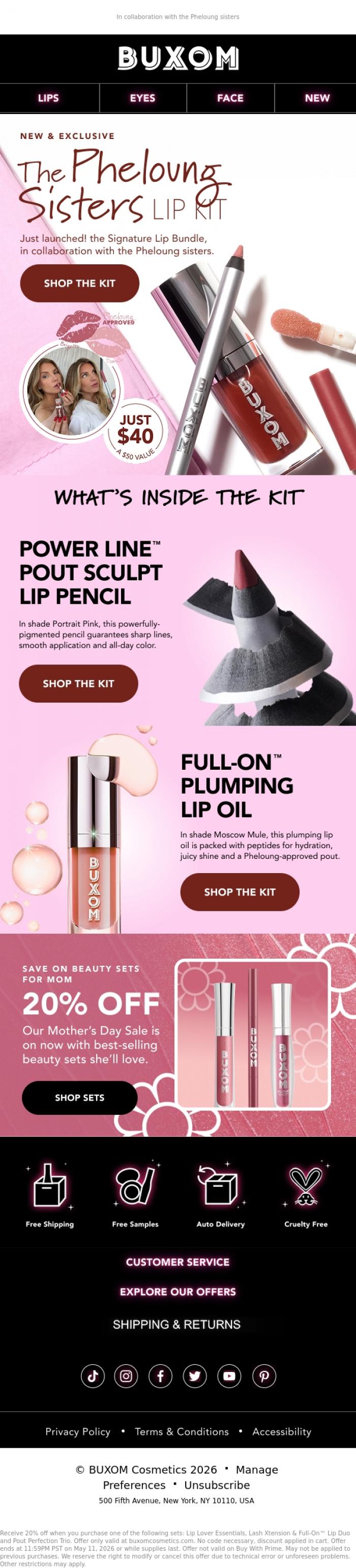 Email Design Inspiration from BUXOM Cosmetics, Meet the NEW viral lip kit