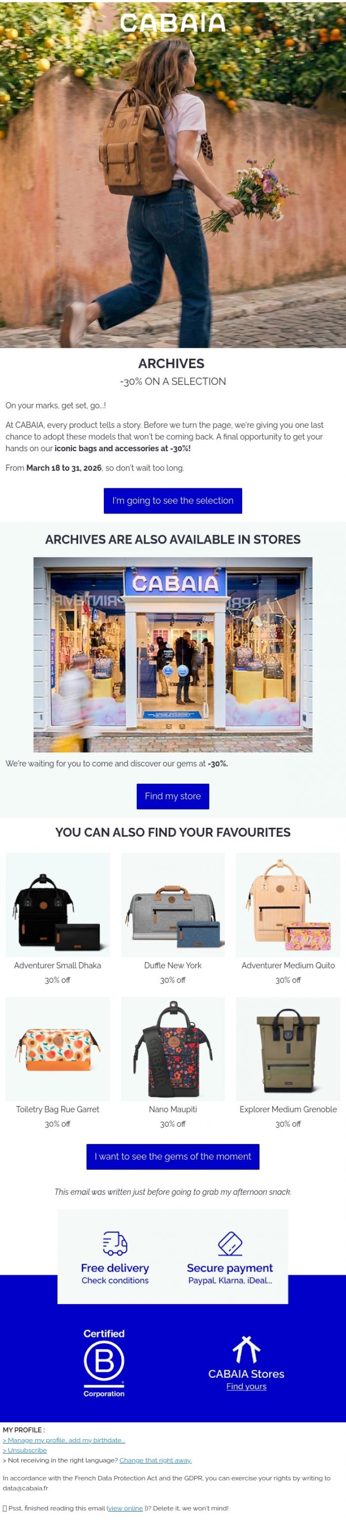 Email Design Inspiration from CABAIA, Our Archives are here!