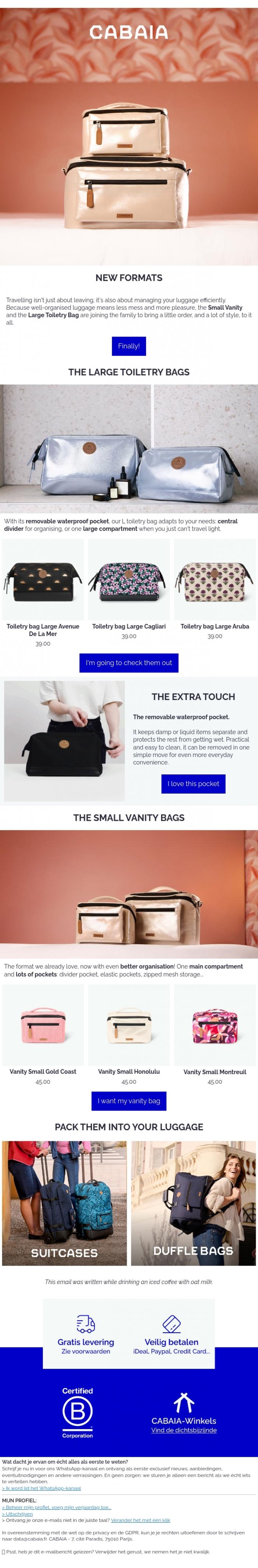 Email Design Inspiration from CABAIA, Yes, yes, more new arrivals