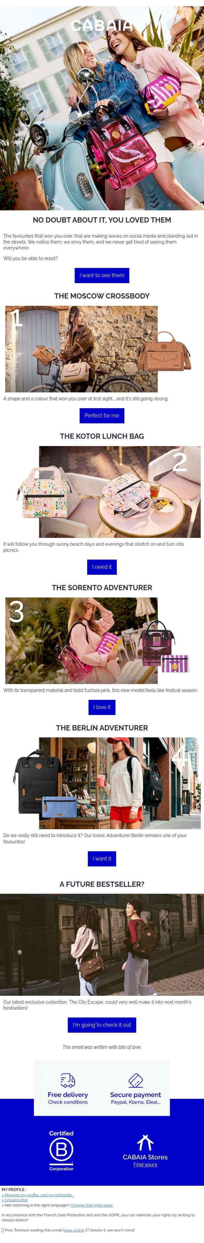 Email Design Inspiration from CABAIA, The verdict is in