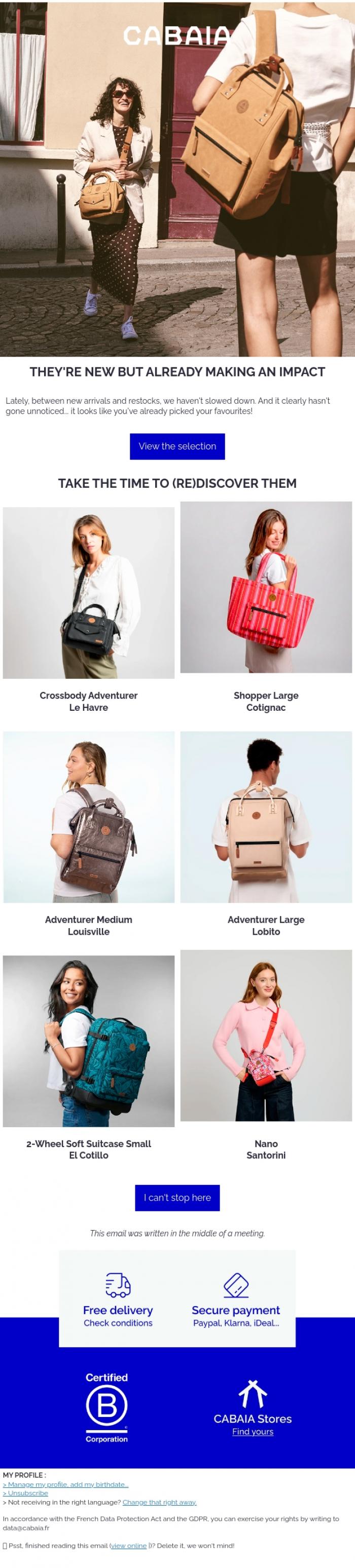 Email Design Inspiration from CABAIA, Did you miss it?