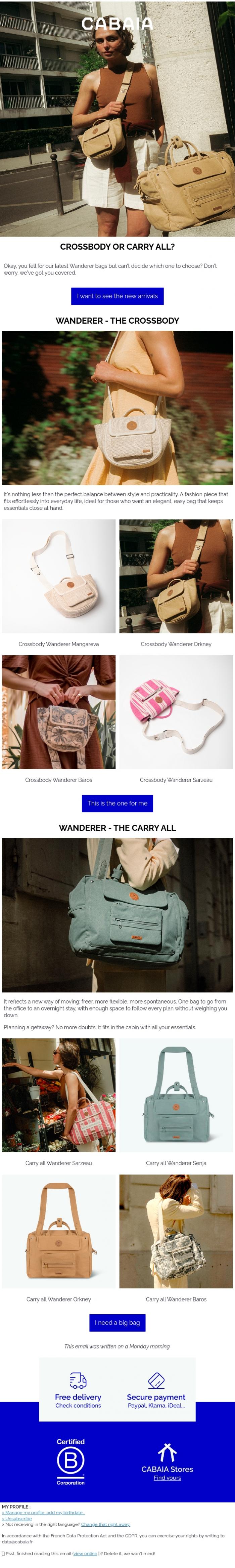 Email Design Inspiration from CABAIA, Feeling lost?