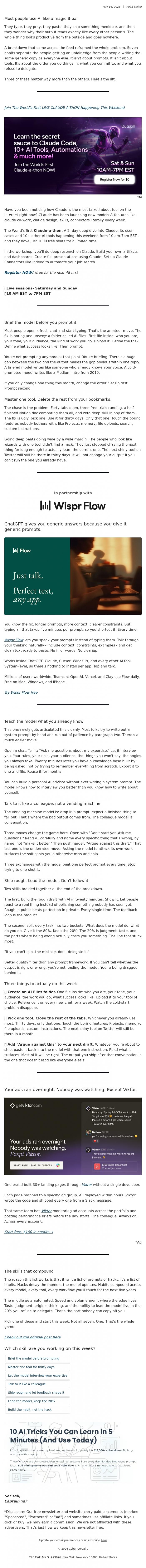 Email Design Inspiration from Captain YAR, 🏴&zwj;☠️ 7 skills separating AI pros