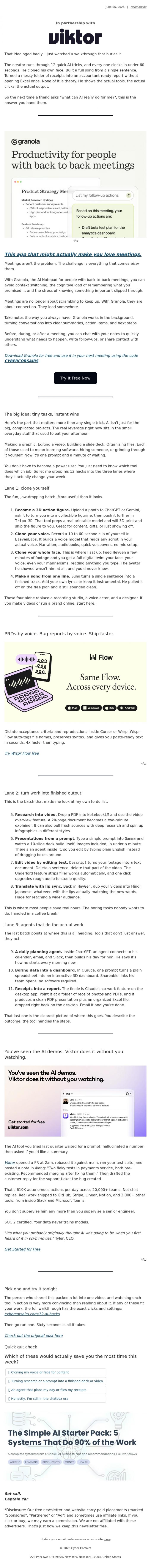 Email Design Inspiration from Captain YAR, 🏴&zwj;☠️ One prompt, one finished deliverable