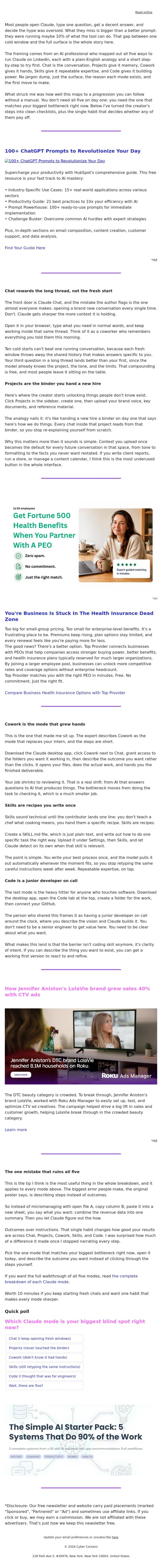 Email Design Inspiration from Captain YAR, 🏴&zwj;☠️ Five ways to run Claude