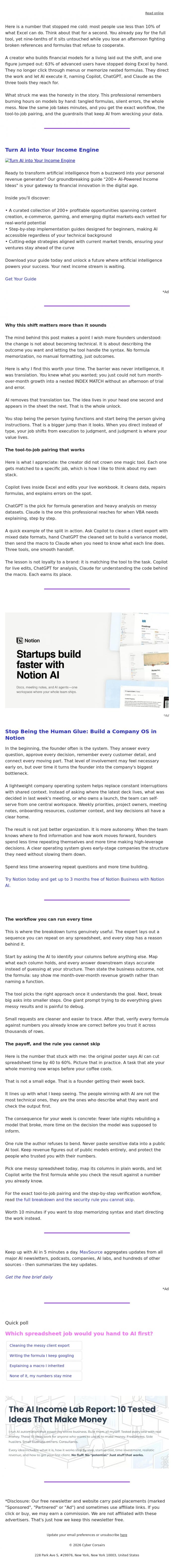 Email Design Inspiration from Captain YAR, 🏴&zwj;☠️ Advanced users quit manual formulas