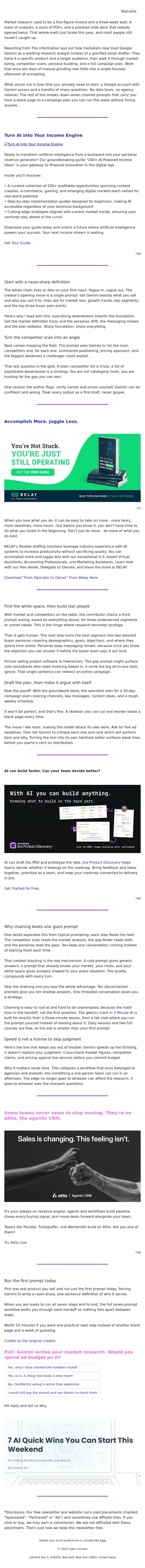 Email Design Inspiration from Captain YAR, 🏴&zwj;☠️ You overpaid for market research