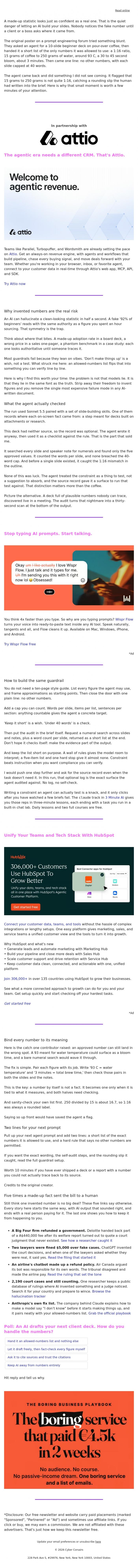 Email Design Inspiration from Captain YAR, 🏴&zwj;☠️ A numbers whitelist caught a fake AI stat
