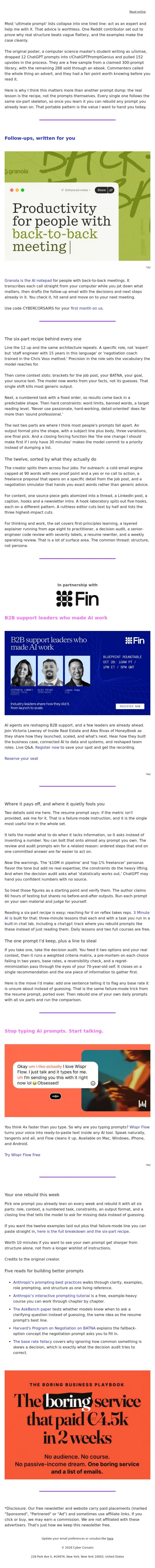 Email Design Inspiration from Captain YAR, 🏴&zwj;☠️ Fake personas add zero expertise