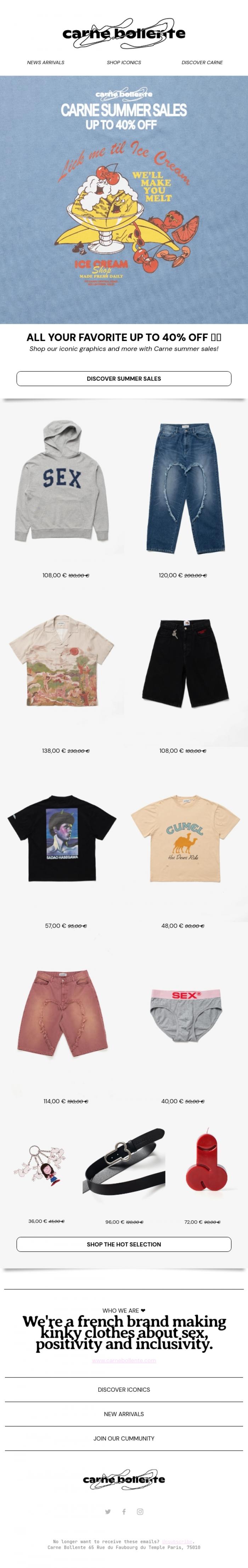 Email Design Inspiration from Carne Bollente, TURN UP THE HEAT WITH CARNE SUMMER SALES 🥵