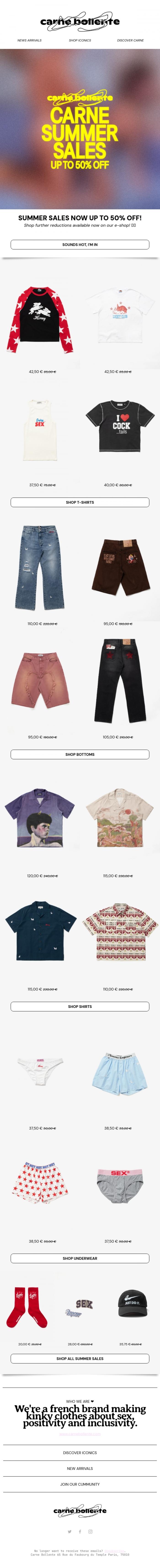 Email Design Inspiration from Carne Bollente, SUMMER SALES JUST GOT HOTTER 🔥
