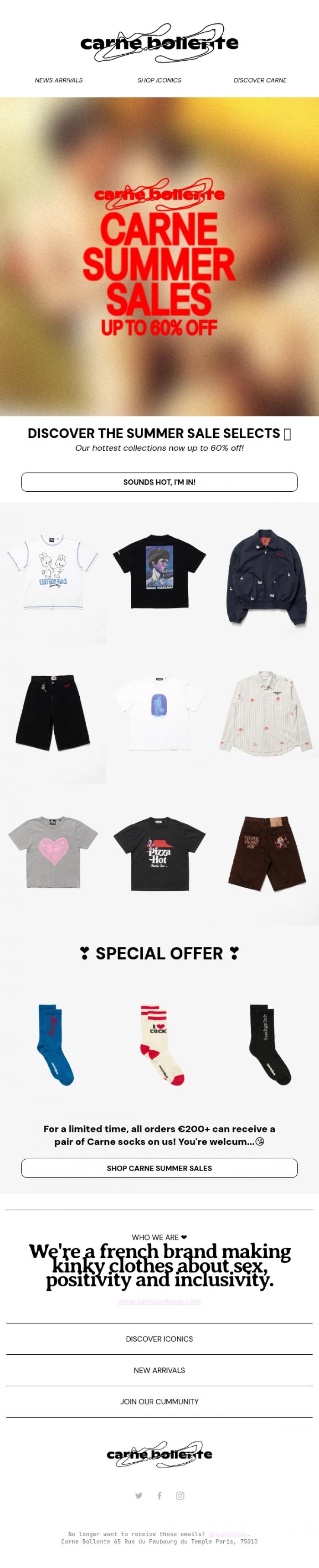 Email Design Inspiration from Carne Bollente, ENJOY A FREE GIFT FROM CARNE BOLLENTE 🎁
