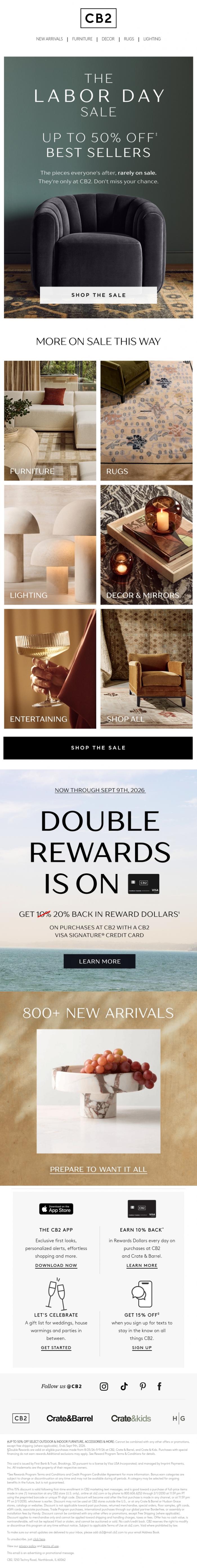 Email Design Inspiration from CB2 LONG WKND SALE, You won't find it anywhere else. It's on sale now.