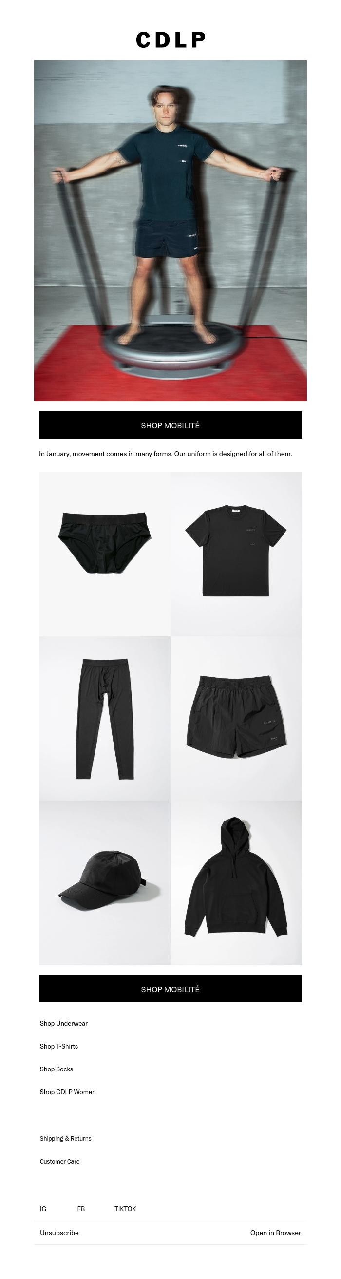 Email Design Inspiration from CDLP, One Uniform For All Movement