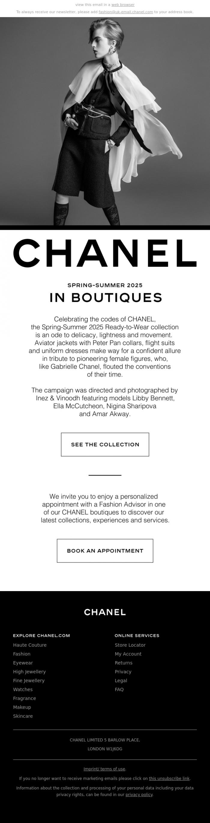 Email Design Inspiration from CHANEL, The CHANEL Spring-Summer 2025 Ready-to-Wear Collection