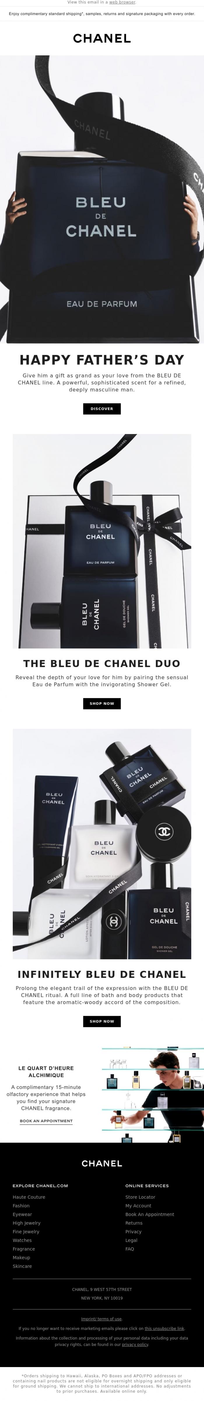 Email Design Inspiration from CHANEL, Celebrate Father's Day with CHANEL