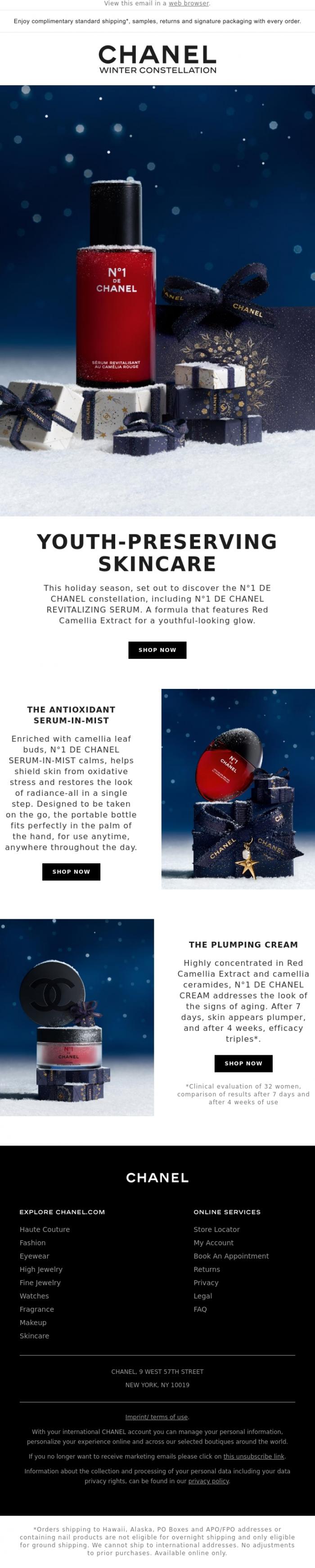 Email Design Inspiration from CHANEL, N&deg;1 DE CHANEL: An enchanted gift