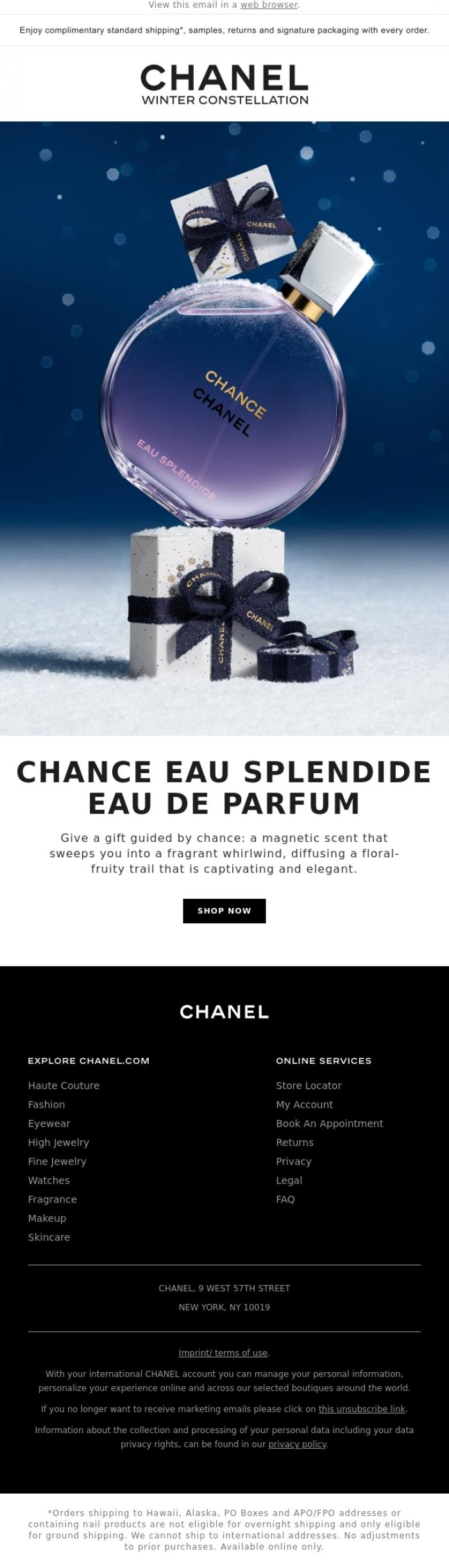 Email Design Inspiration from CHANEL, Give a gift guided by chance