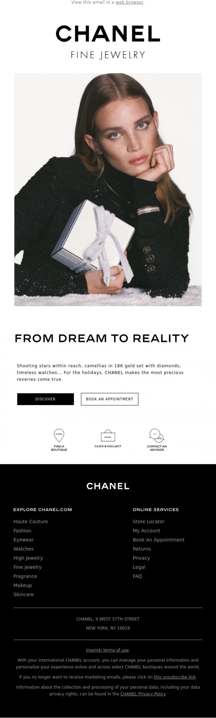 Email Design Inspiration from CHANEL, From dream to reality