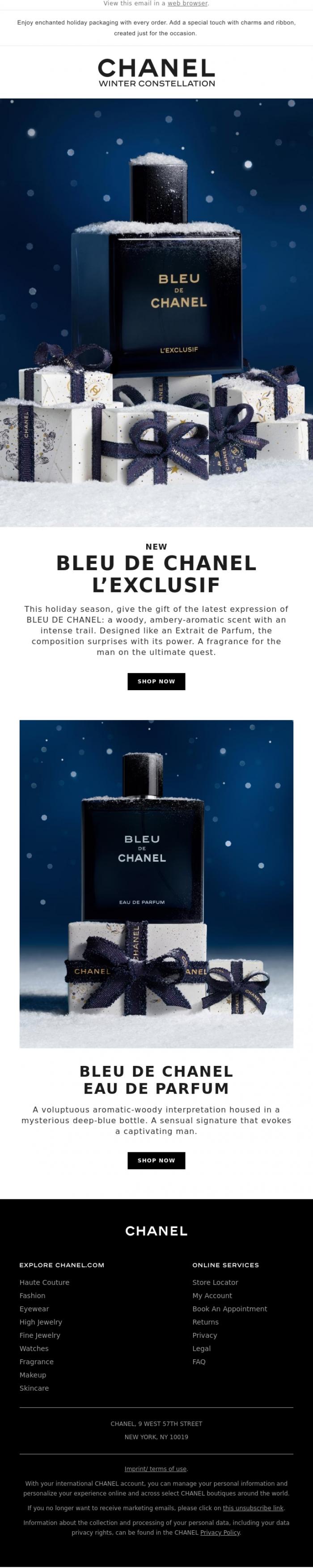Email Design Inspiration from CHANEL, A gift for the man who forges his own path