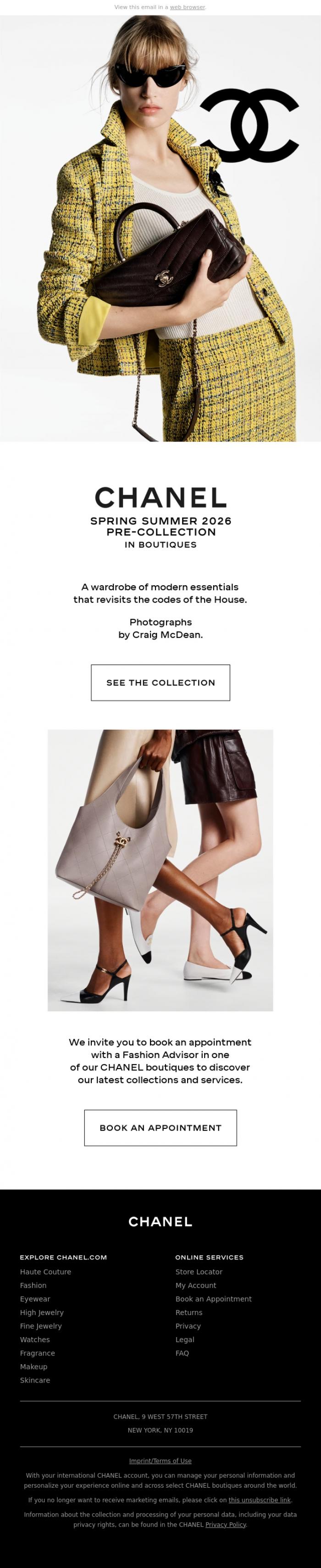 Email Design Inspiration from CHANEL, The CHANEL Spring Summer 2026 Pre-Collection