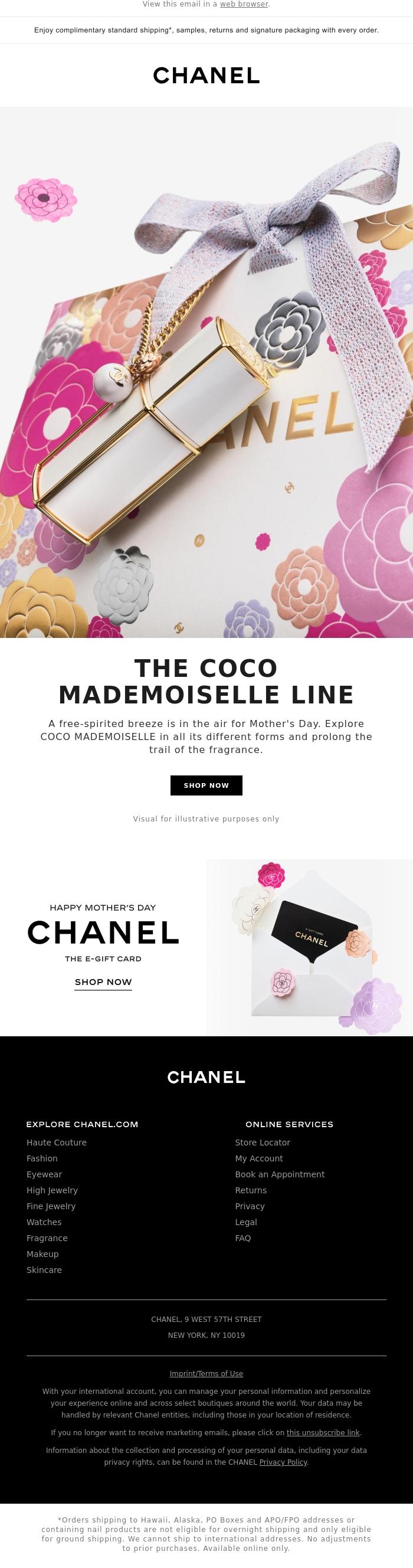 Email Design Inspiration from CHANEL, Give COCO MADEMOISELLE