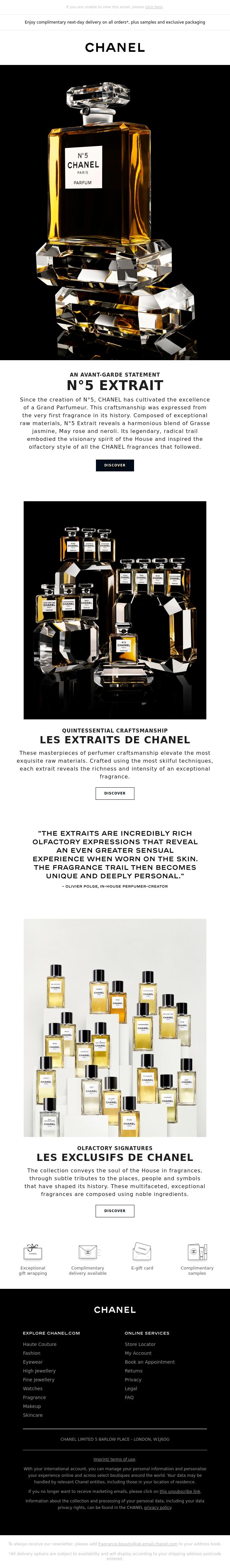 Email Design Inspiration from CHANEL, CHANEL GRAND PARFUMEUR