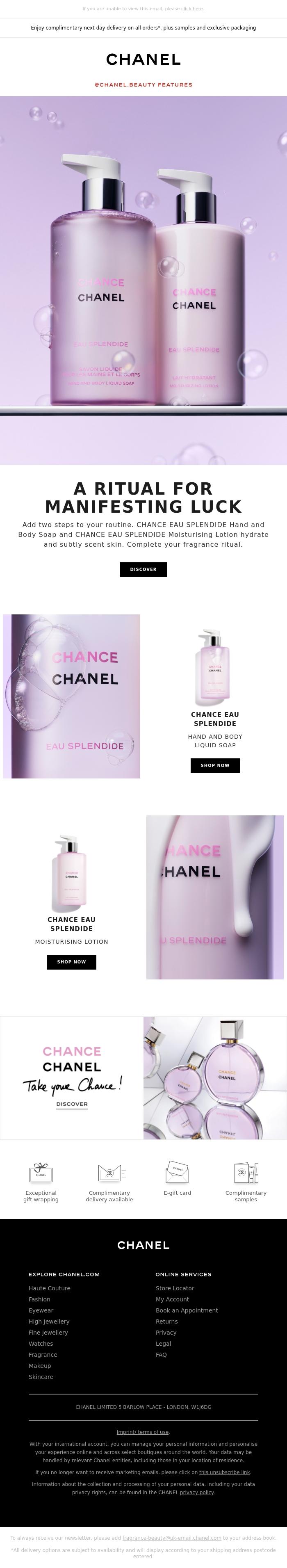 Email Design Inspiration from CHANEL, Here's your chance