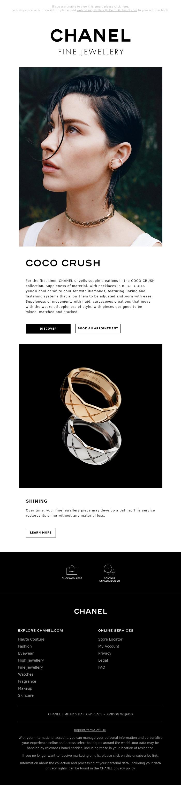 Email Design Inspiration from CHANEL, Variations on the theme of suppleness
