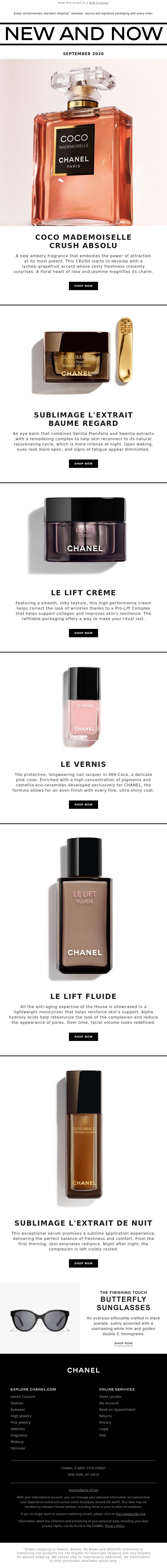 Email Design Inspiration from CHANEL, New and Now: September 2026