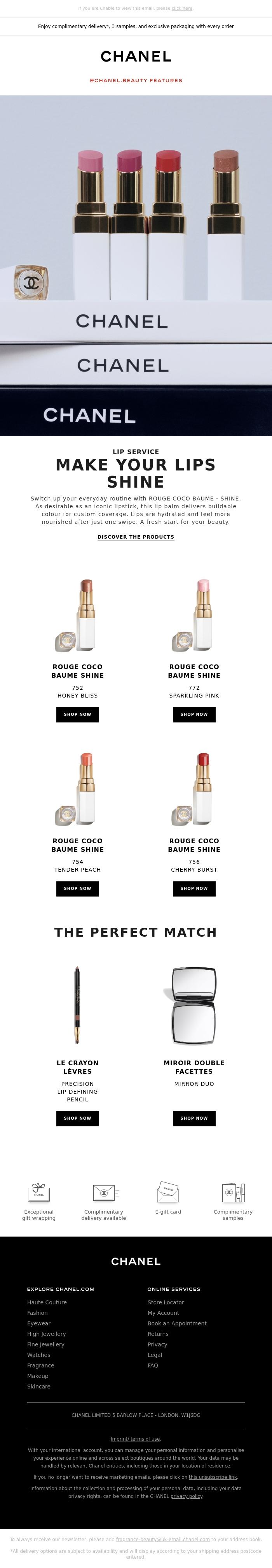 Email Design Inspiration from CHANEL, Get back to business with CHANEL