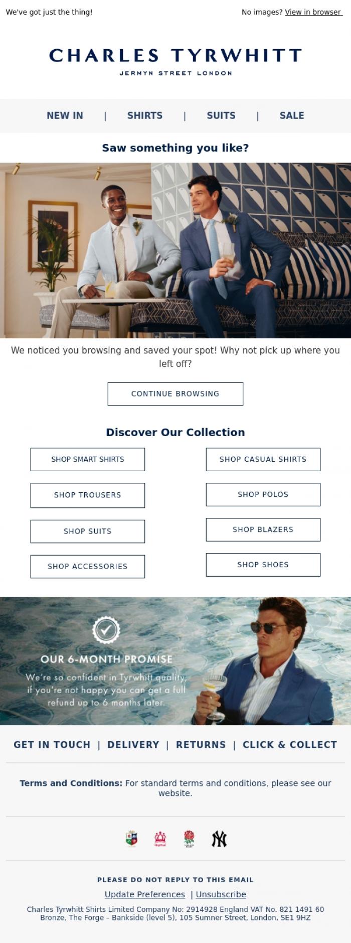 Email Design Inspiration from Charles Tyrwhitt, Got Your Eye on Something?