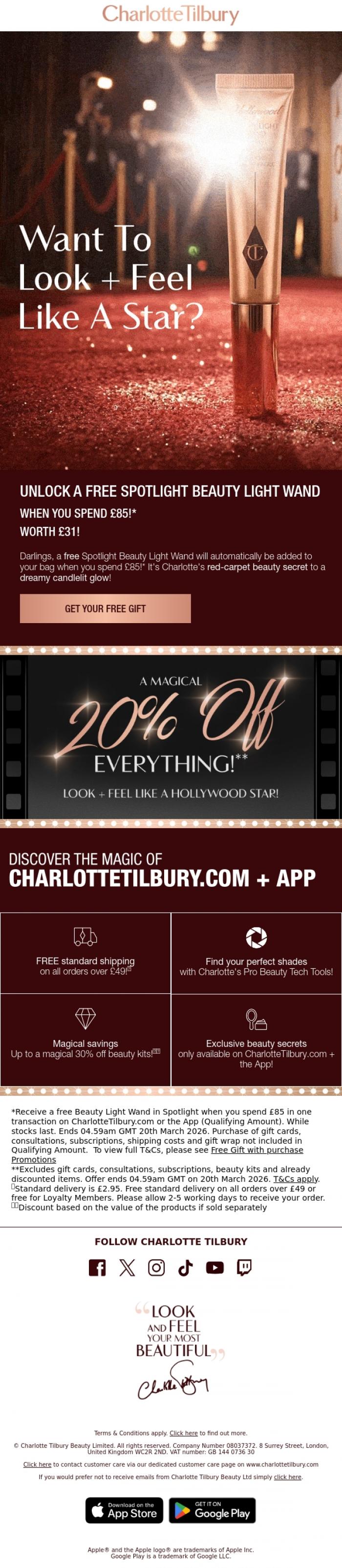 Email Design Inspiration from Charlotte Tilbury, Viral, Award-Winning + FREE! 🌟