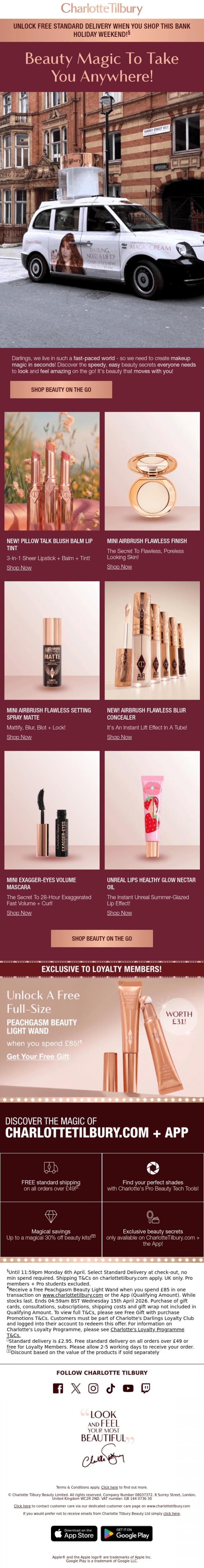 Email Design Inspiration from Charlotte Tilbury, Beauty That Moves With You... ❤️
