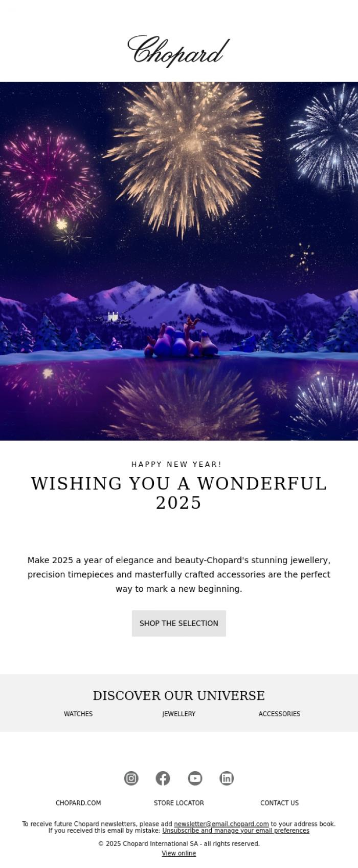 Email Design Inspiration from CHOPARD, Celebrate the New Year!