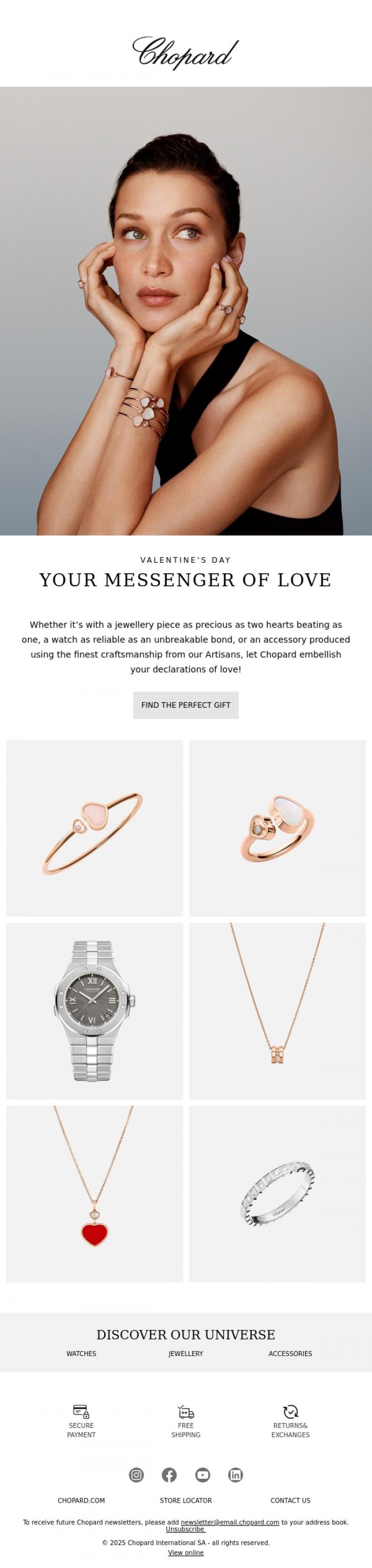Email Design Inspiration from CHOPARD, Valentine's Day is approaching