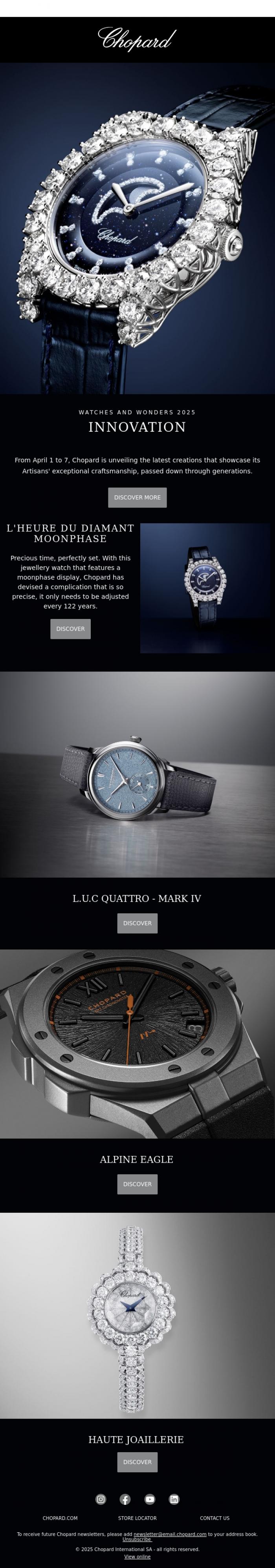 Email Design Inspiration from CHOPARD, Chopard at Watches and Wonders