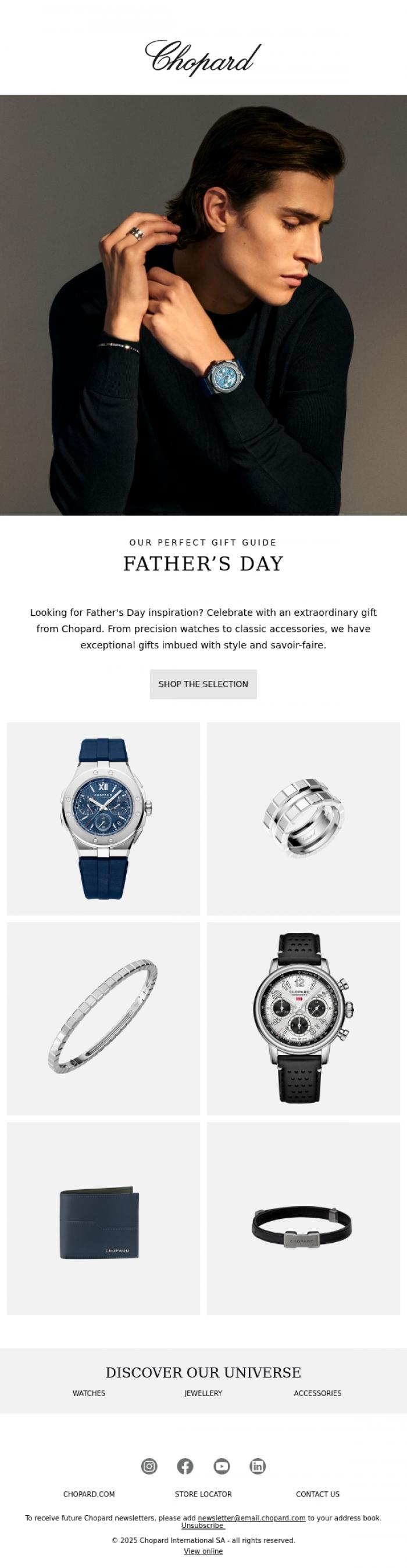 Email Design Inspiration from CHOPARD, Chopard celebrates Father's Day