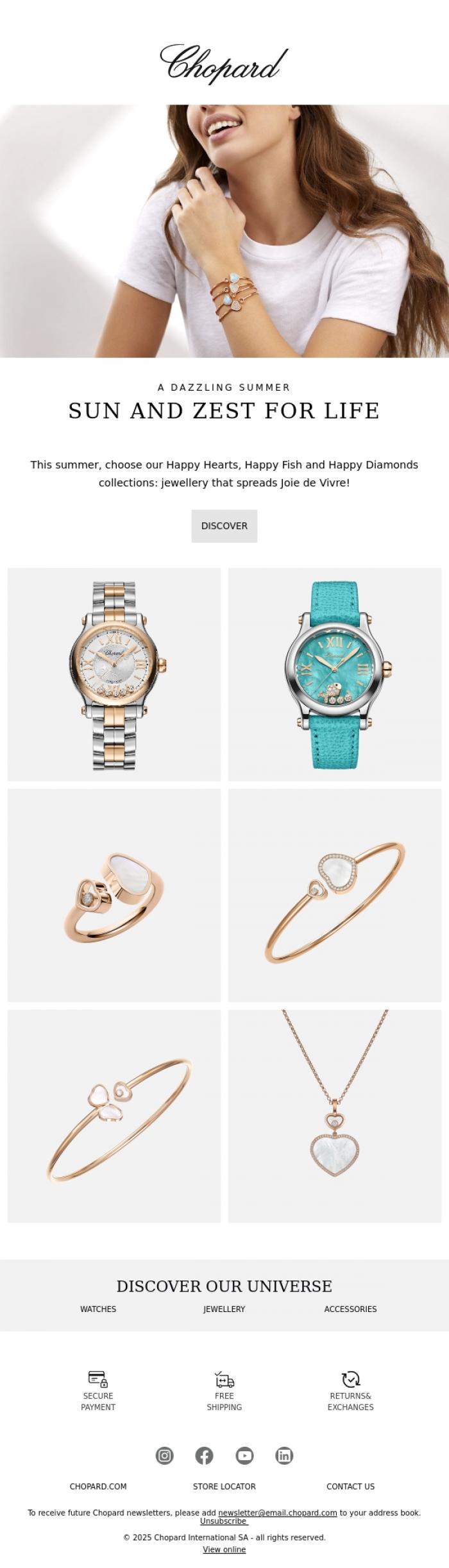 Email Design Inspiration from CHOPARD, A Happy Summer!