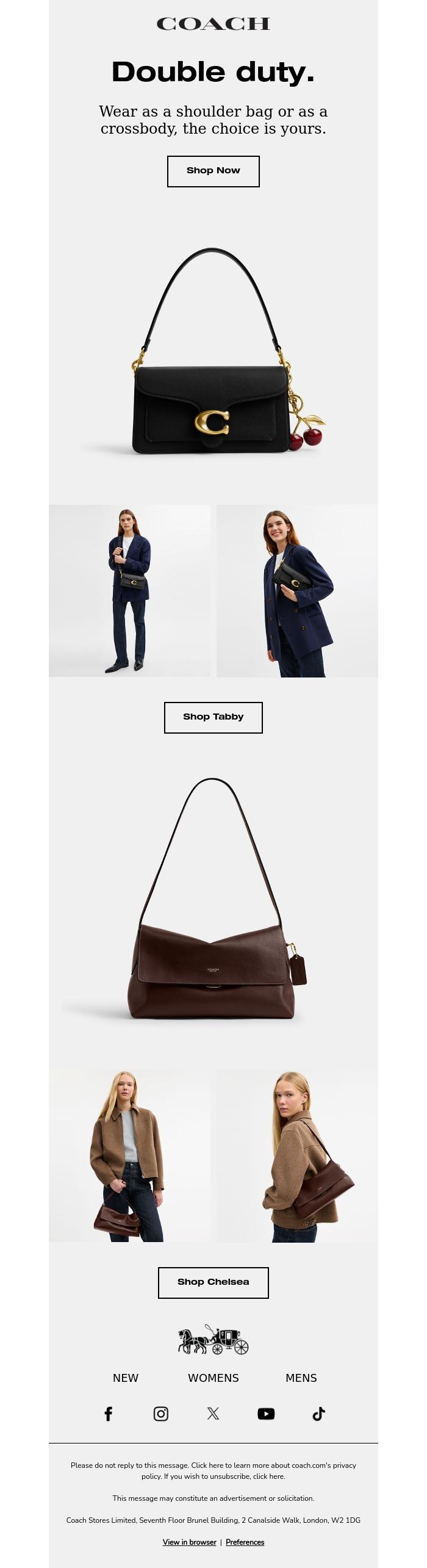 Email Design Inspiration from Coach UK, Wear it your way