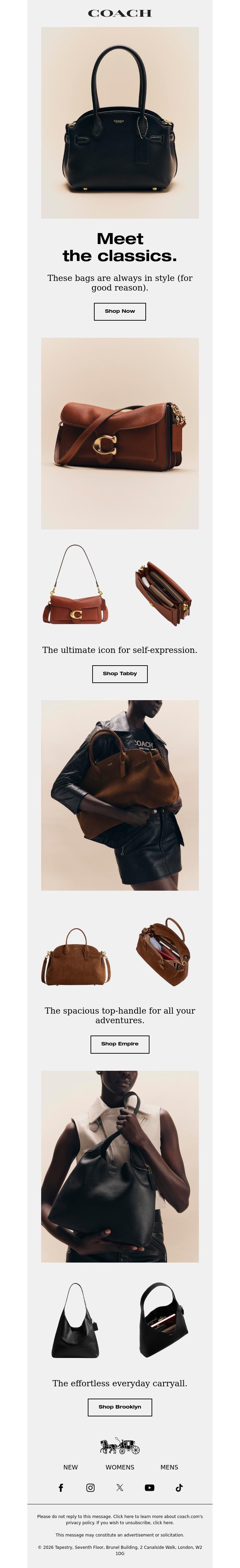 Email Design Inspiration from Coach UK, So classic (and so you)